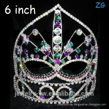 Nach Maß Tiara farbige Rhinestone Kristallkrone Tiara